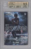 C.J. Stroud from the 2023 Panini Absolute set graded by Beckett and given an overall grade of 9.5.