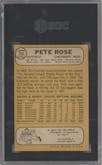Pete Rose from the 1968 Topps set graded by SGC and given an overall grade of 3.