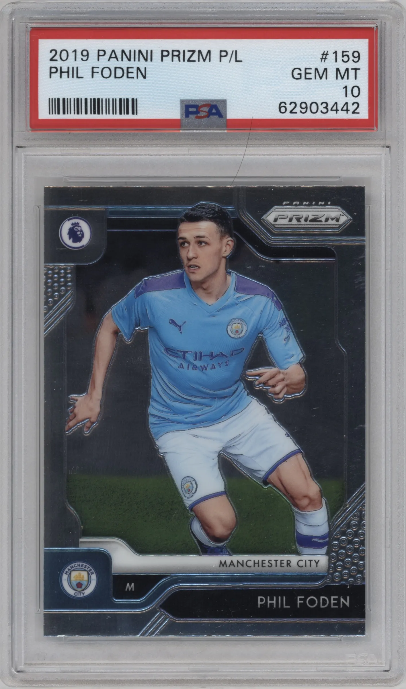 2019 Panini Prizm Premier League Phil Foden PSA 10