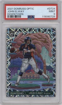 John Elway from the 2021 Panini Donruss Optic set graded by PSA and given an overall grade of 9.