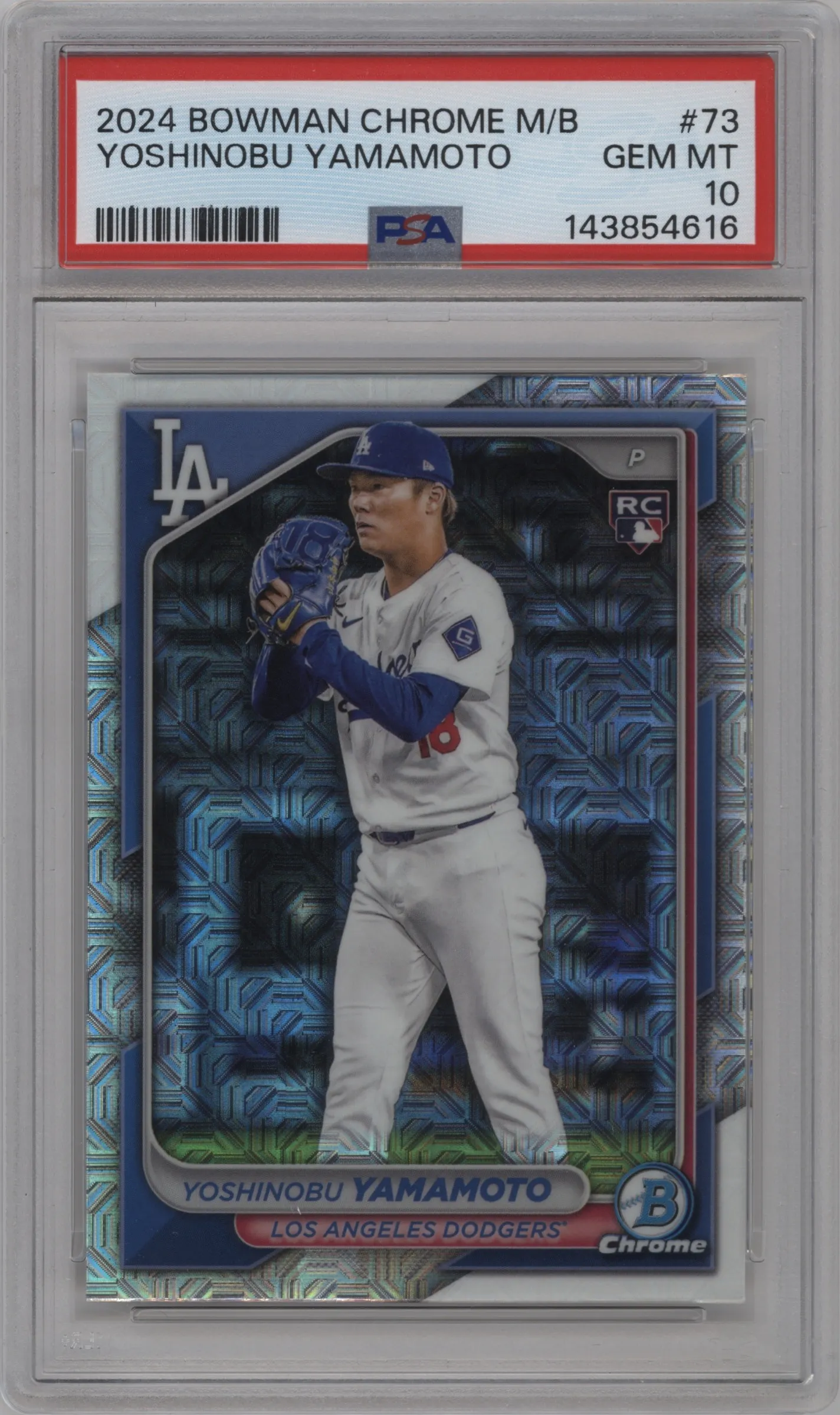 2024 Bowman Chrome Mega Box Yoshinobu Yamamoto #73 PSA 10