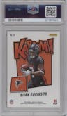 Bijan Robinson from the 2023 Panini Absolute set graded by PSA and given an overall grade of 10.