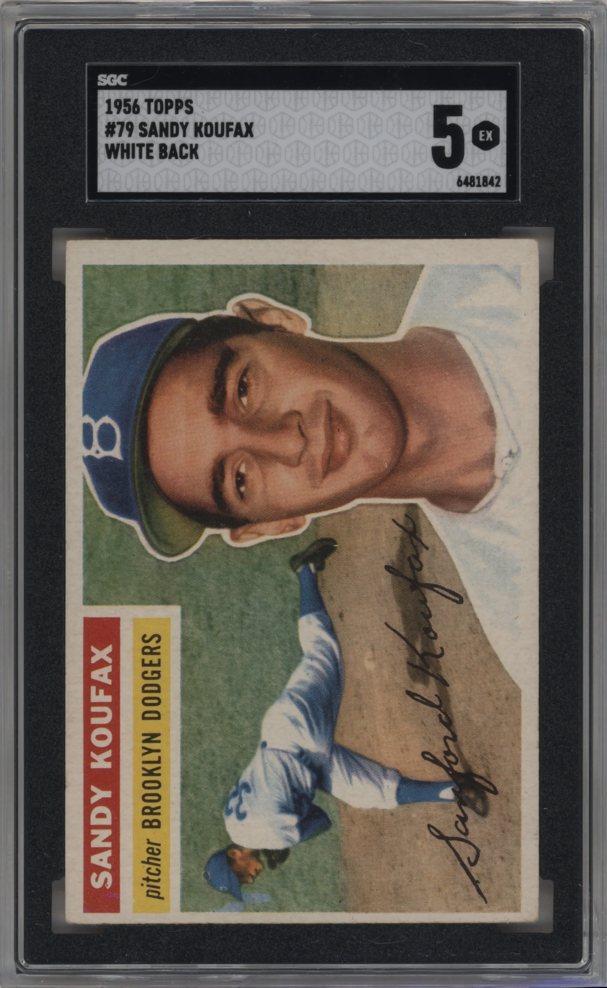 1956 Topps Sandy Koufax White Back #79 SGC 5