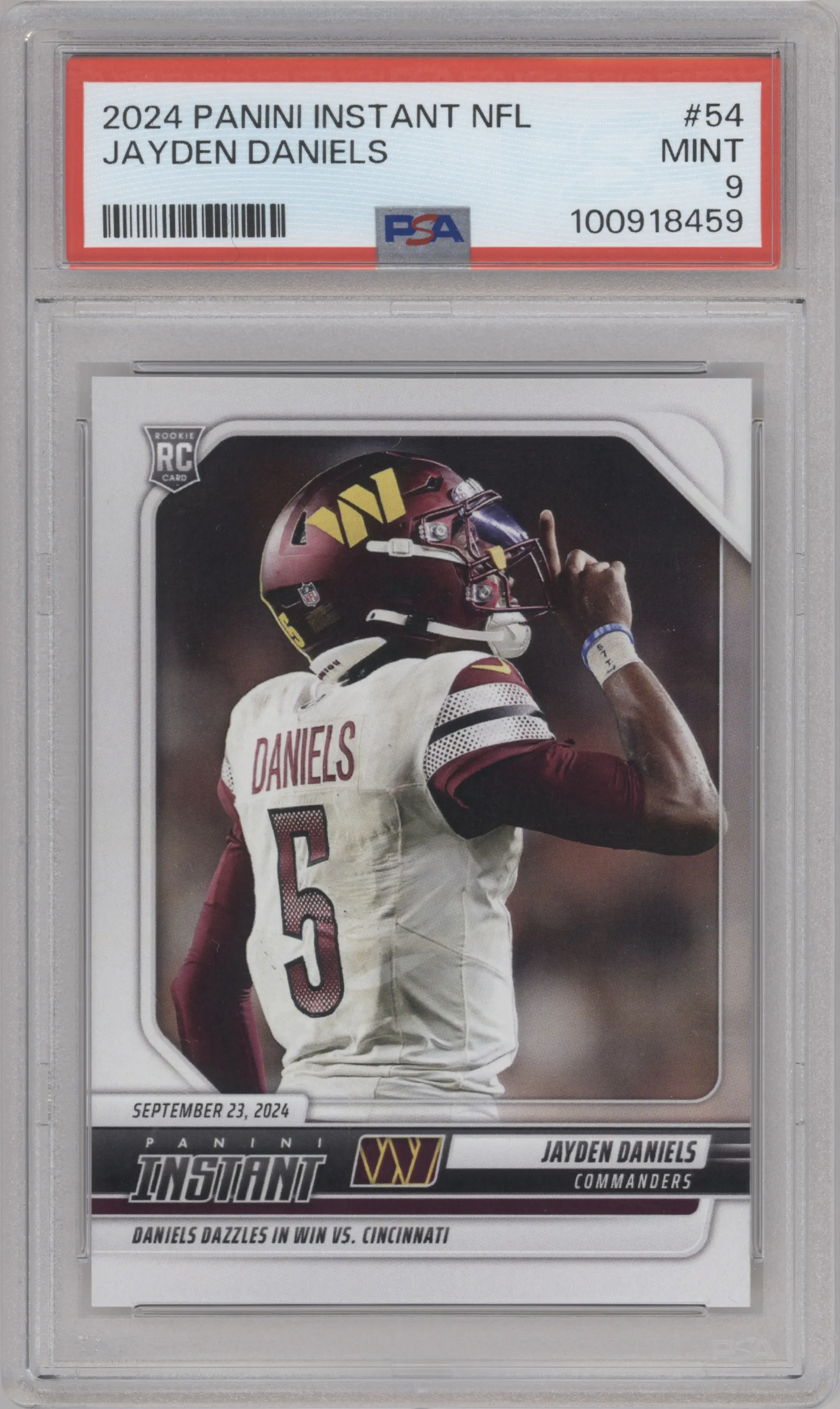 2024 Panini Instant NFL Jayden Daniels PSA 9