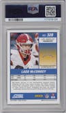 Ladd McConkey from the 2024 Panini Score set graded by PSA and given an overall grade of 10.