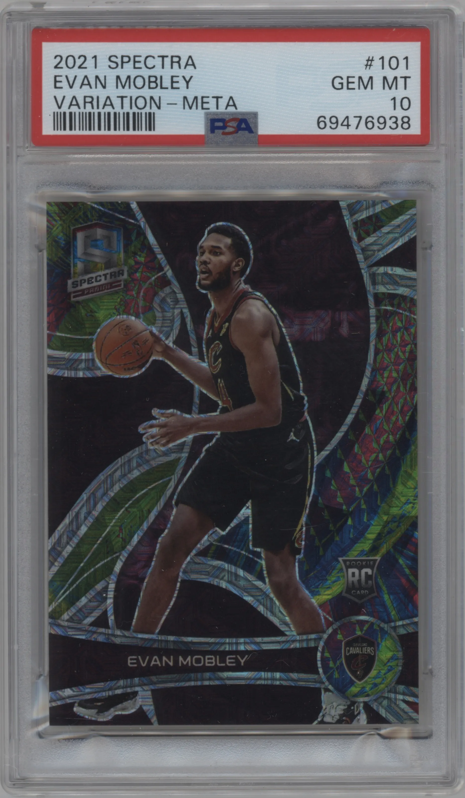 2021 Panini Spectra Variation Evan Mobley Meta #101 PSA 10