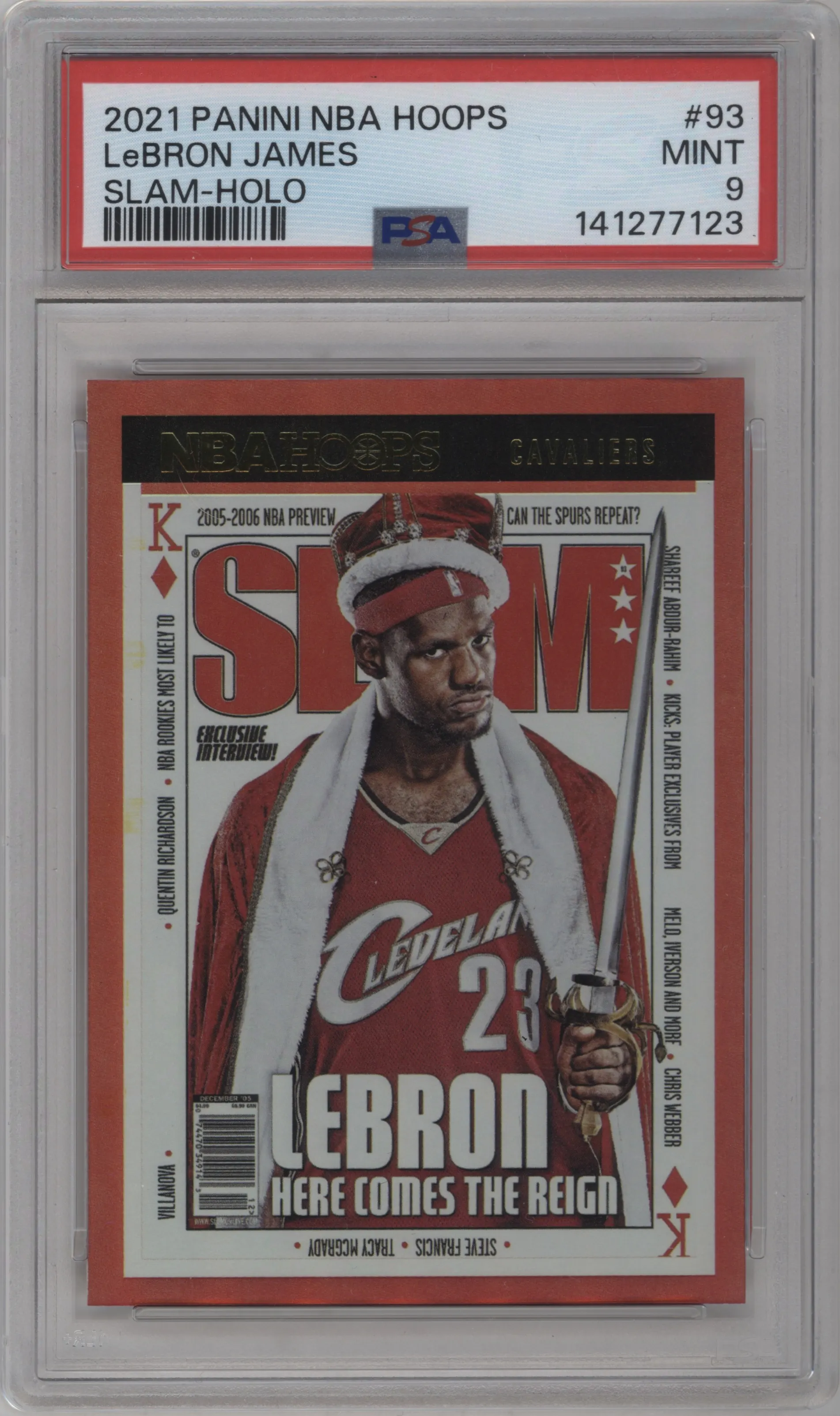 2021 Panini NBA Hoops Slam LeBron James Holo PSA 9