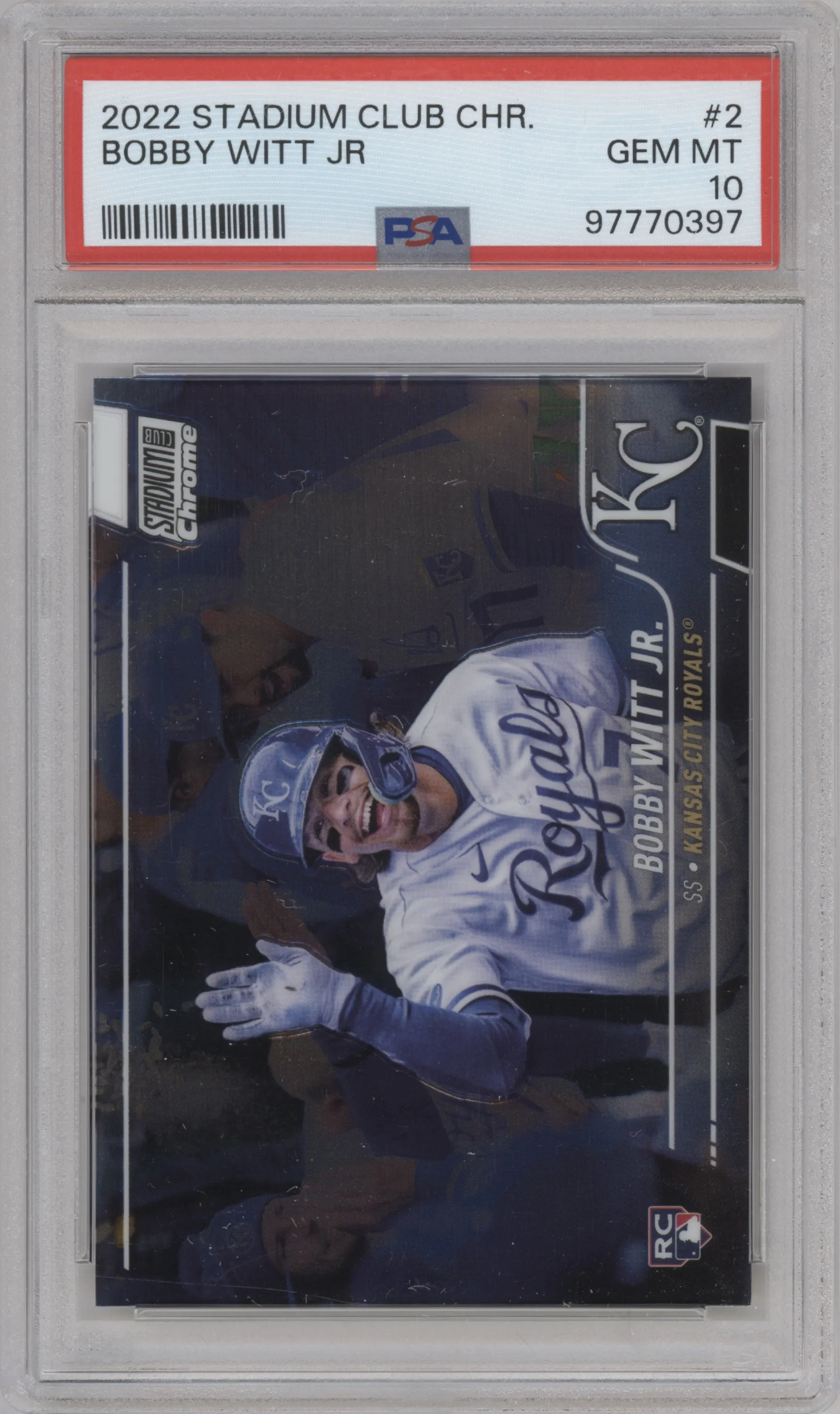 2022 Stadium Club Chrome Bobby Witt Jr. PSA 10
