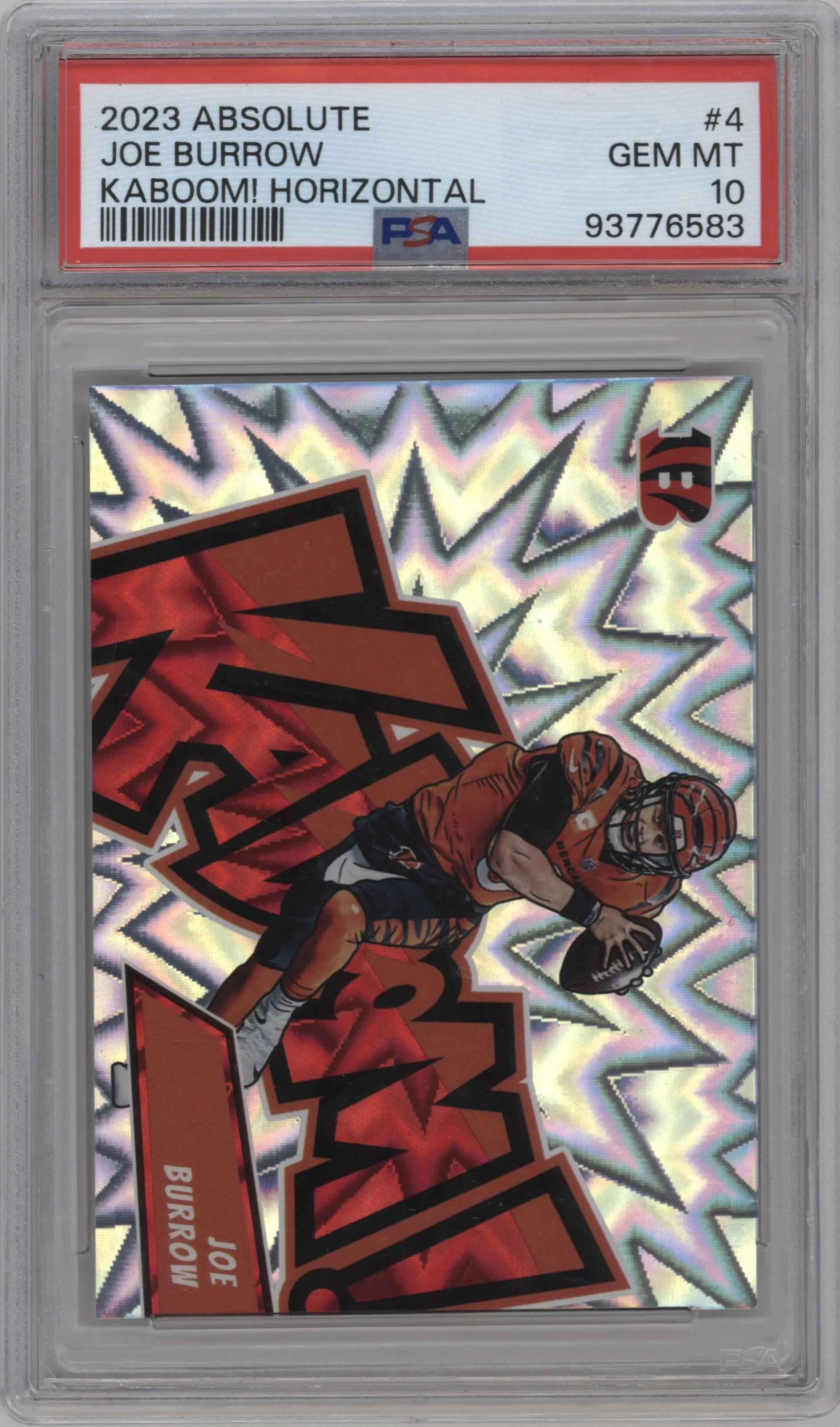 2023 Panini Absolute Kaboom! Horizontal Joe Burrow #4 PSA 10