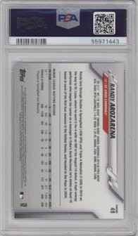 Randy Arozarena from the 2020 Topps Chrome set graded by PSA and given an overall grade of 10.