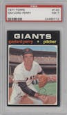 Gaylord Perry from the 1971 Topps set graded by PSA and given an overall grade of 7.