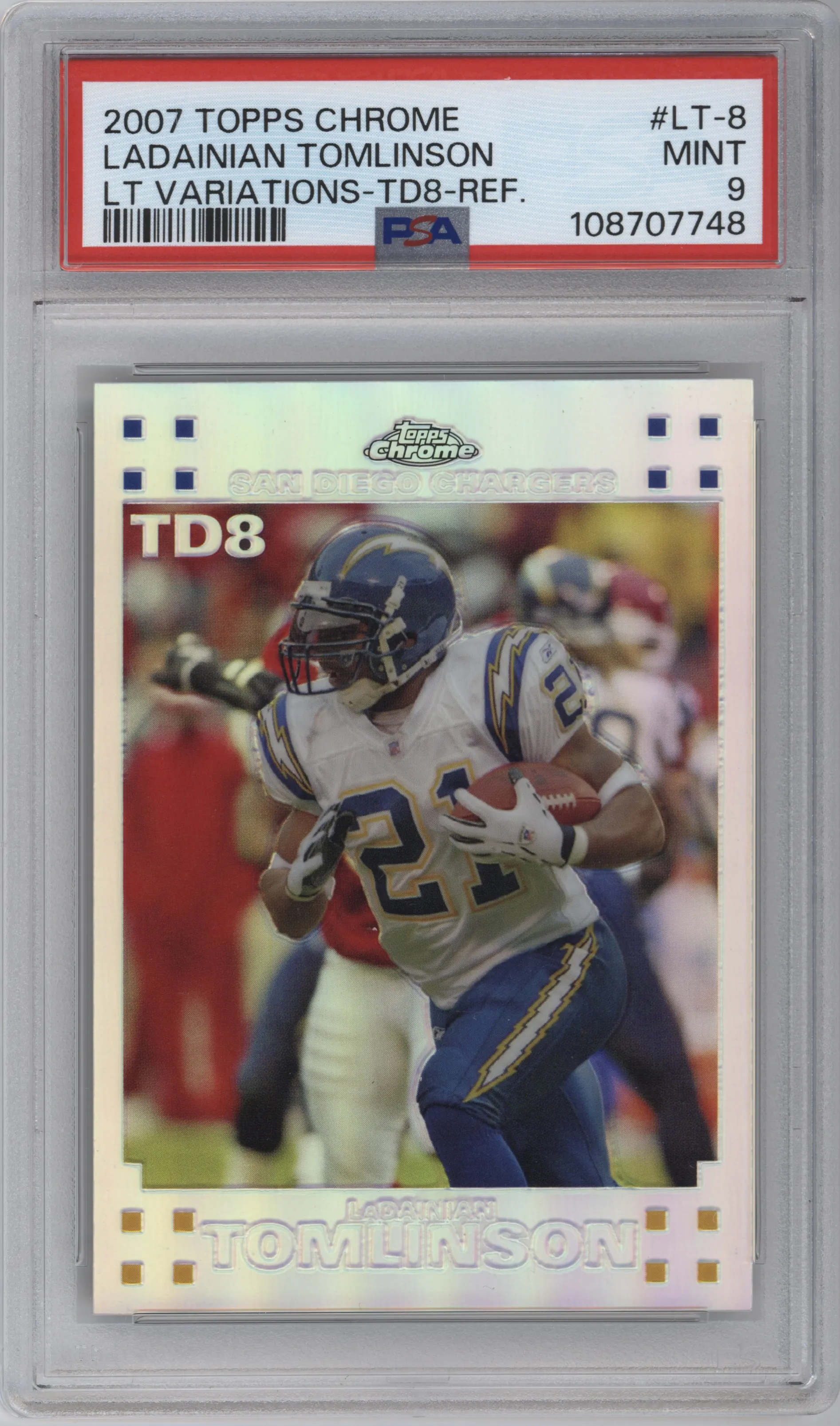 2007 Topps Chrome LaDainian Tomlinson Refractor #LT-8 PSA 9