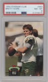 Brett Favre from the 1992 Stadium Club set graded by PSA and given an overall grade of 8.