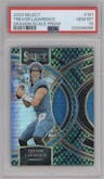 Trevor Lawrence from the 2023 Panini Select set featuring a Dragon Scale parallel graded by PSA and given an overall grade of 10.