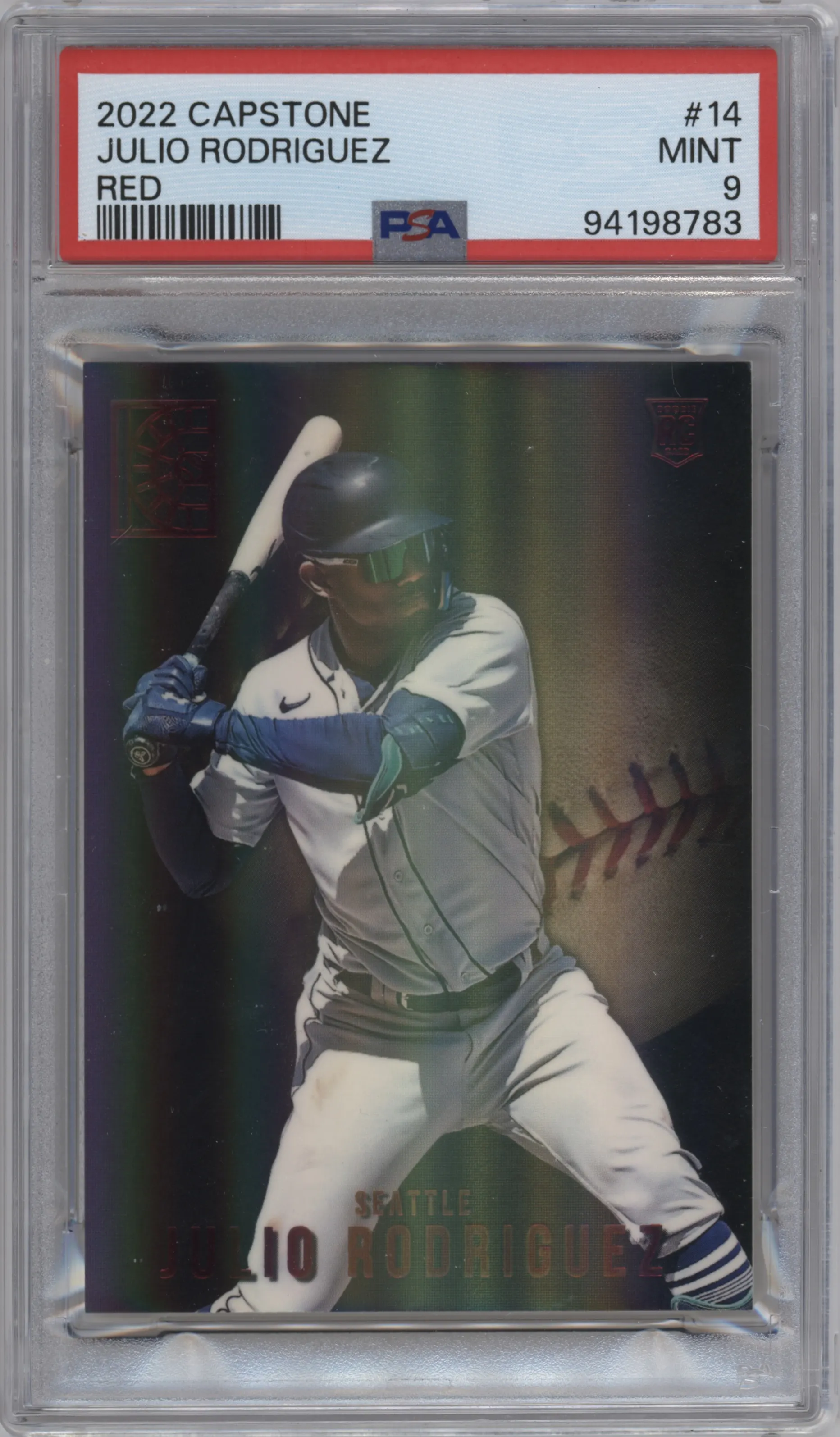 2022 Panini Capstone Julio Rodriguez Red PSA 9