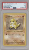 Sandshrew from the 1999 Pokemon set graded by PSA and given an overall grade of 7.