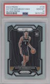 Victor Wembanyama from the 2023-24 Panini Prizm set featuring a Silver Prizm  parallel graded by PSA and given an overall grade of 10.