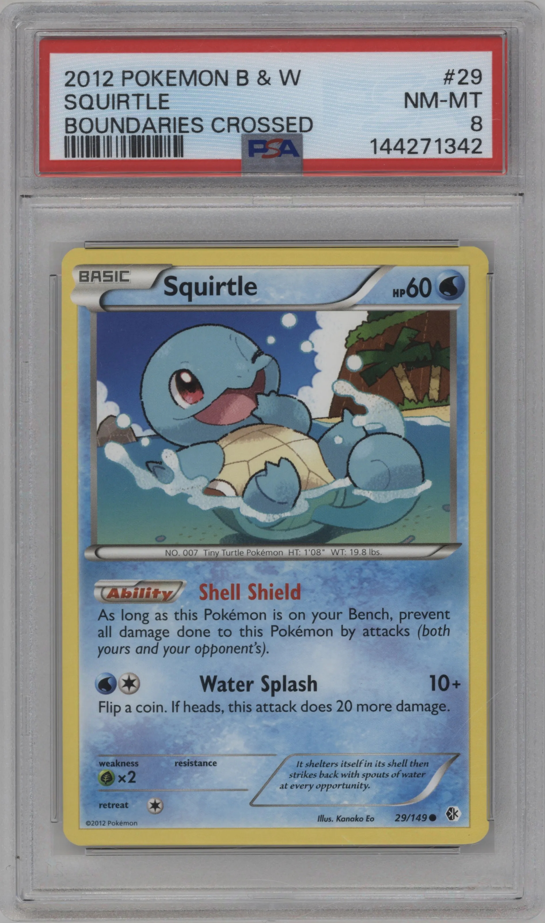 2012 Pokemon B&W Boundaries Crossed Squirtle #29 PSA 8