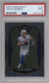 Justin Herbert from the 2020 Panini Select set graded by PSA and given an overall grade of 9.