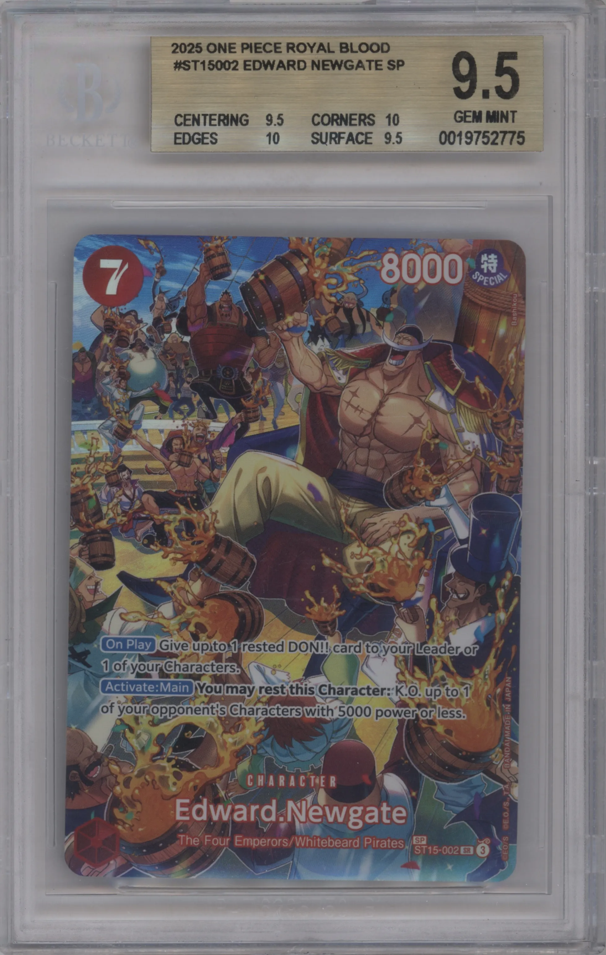 2025 One Piece Royal Blood Edward.Newgate Alternate Art BGS 9.5