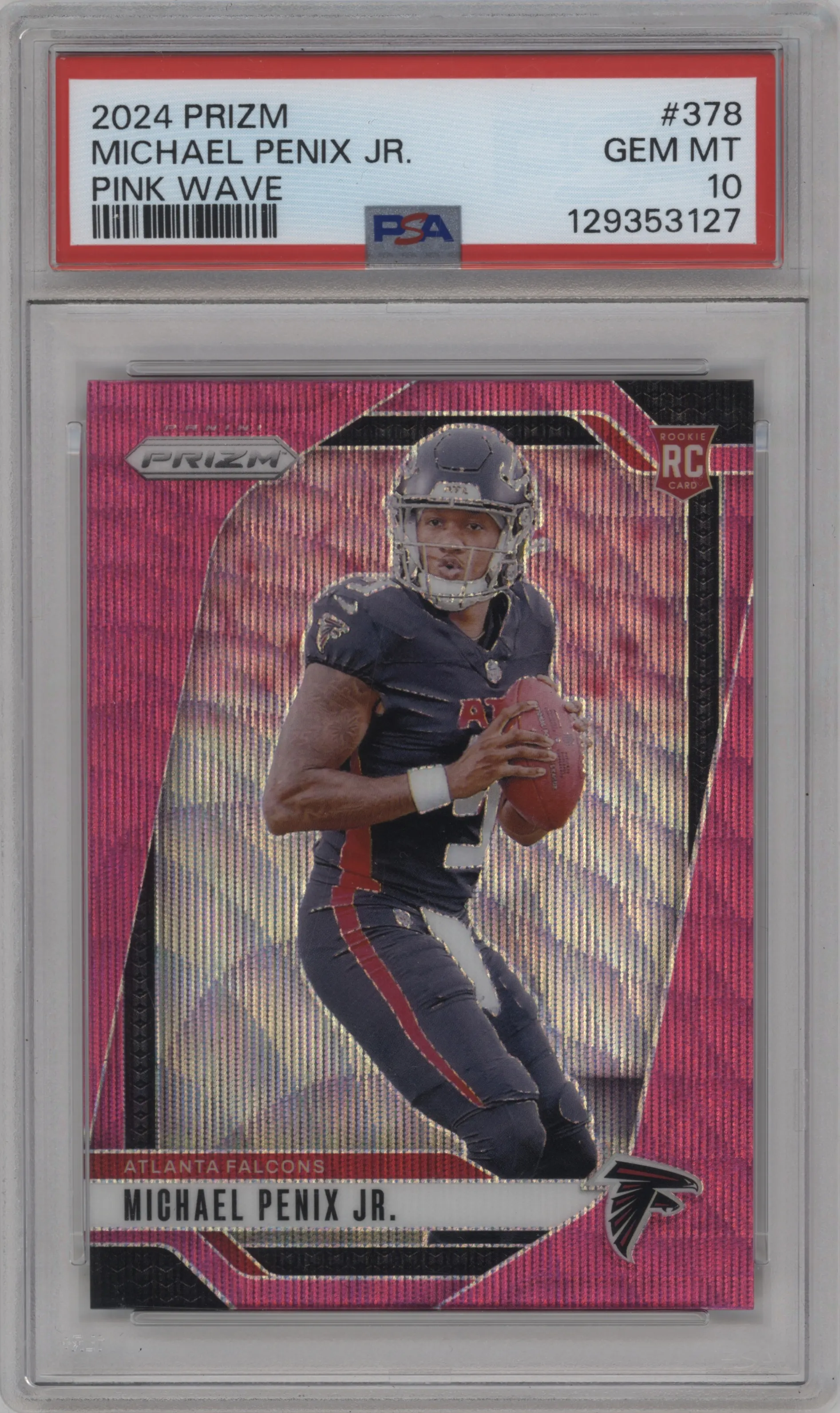 2024 Panini Prizm Michael Penix Jr. Pink Wave #378 PSA 10