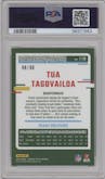 Tua Tagovailoa from the 2023 Donruss Optic set featuring a Electricity parallel graded by PSA and given an overall grade of 9.