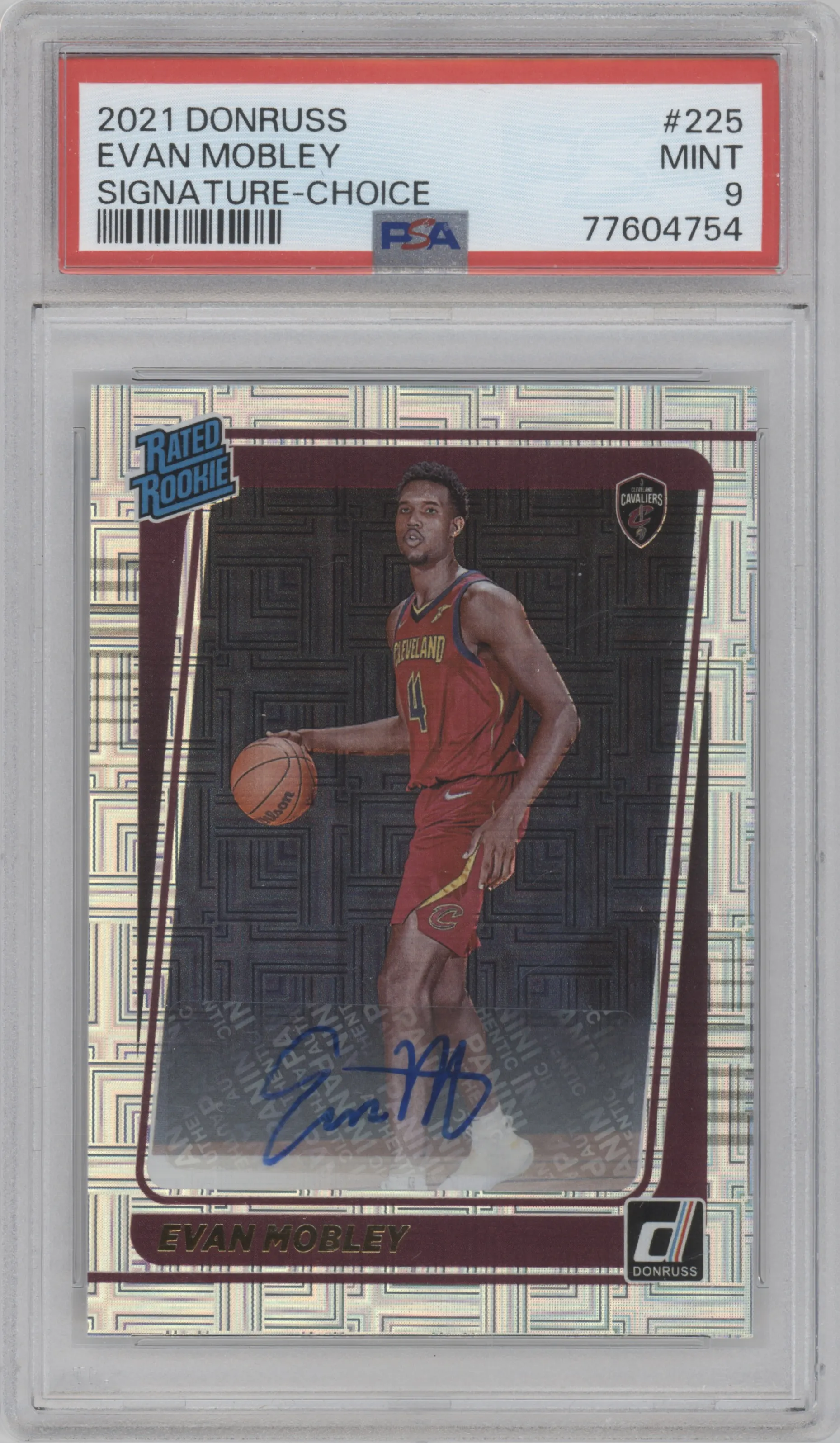 2021 Panini Donruss Rtd.Rke.Sig. Evan Mobley Choice PSA 9