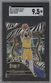 Anthony Davis from the 2023-24 Panini Select  set featuring a Zebra Prizm parallel graded by SGC and given an overall grade of 9.5.