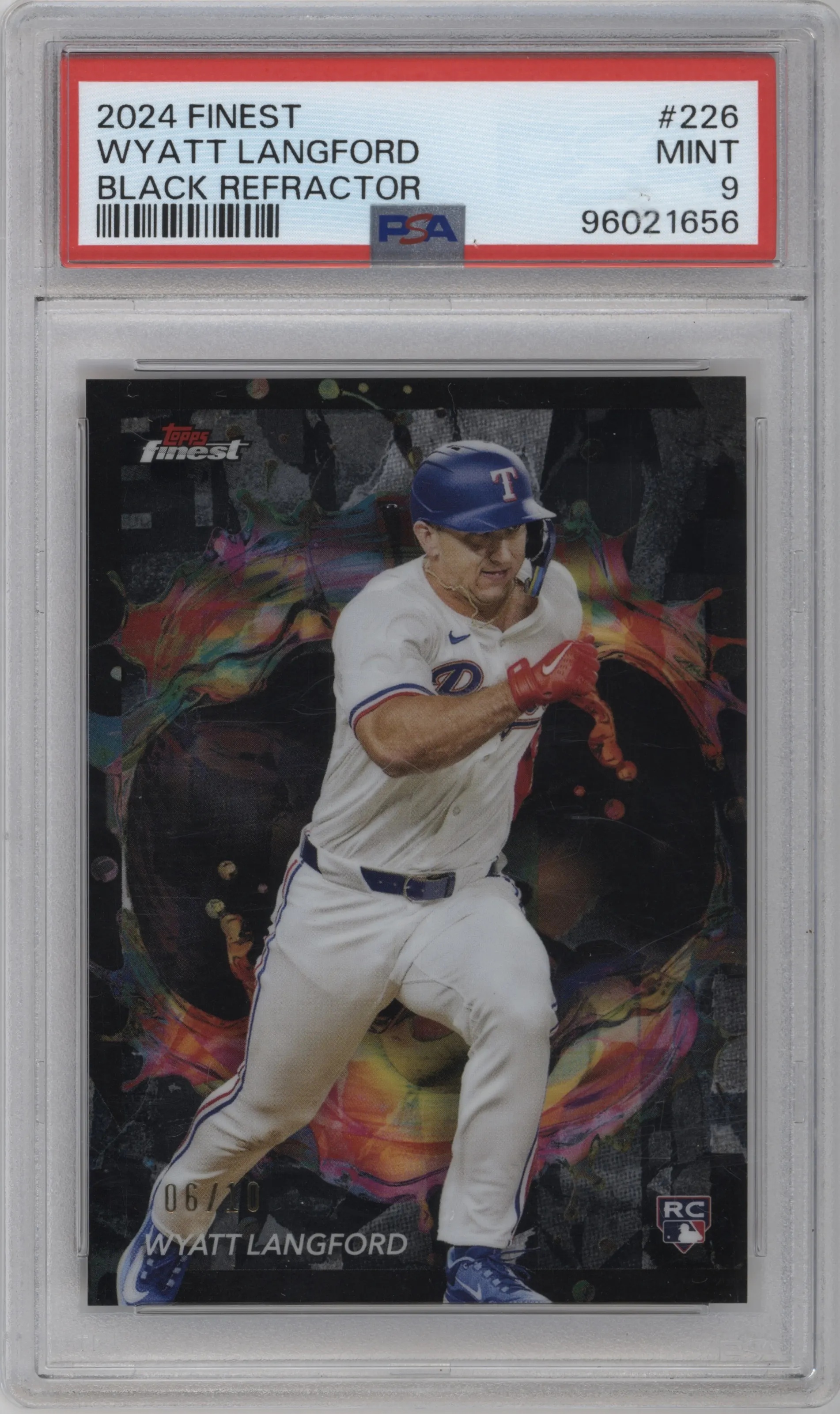2024 Topps Finest Wyatt Langford Black Refractor #226 PSA 9