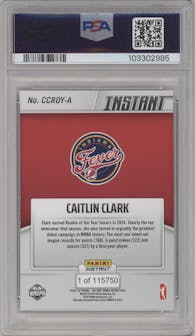 Caitlin Clark from the 2024-25 Panini Instant WNBA set graded by PSA and given an overall grade of 9.