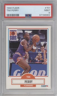 Tim Perry from the 1990-91 Fleer set graded by PSA and given an overall grade of 9.