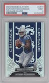 Anthony Richardson from the 2023 Panini Rookies & Stars set featuring a Silver parallel graded by PSA and given an overall grade of 9.