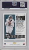 Jalen Hurts from the 2020 Panini Contenders set featuring a Playoff Ticket parallel graded by PSA and given an overall grade of 9.