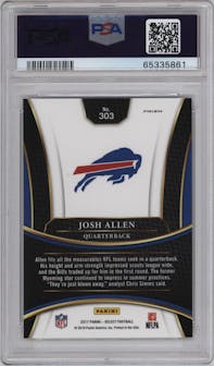 Josh Allen from the 2017 Panini Select set graded by PSA and given an overall grade of 10.