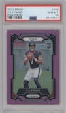 C.J. Stroud from the 2023 Panini Prizm set featuring a Pink Prizm parallel graded by PSA and given an overall grade of 10.