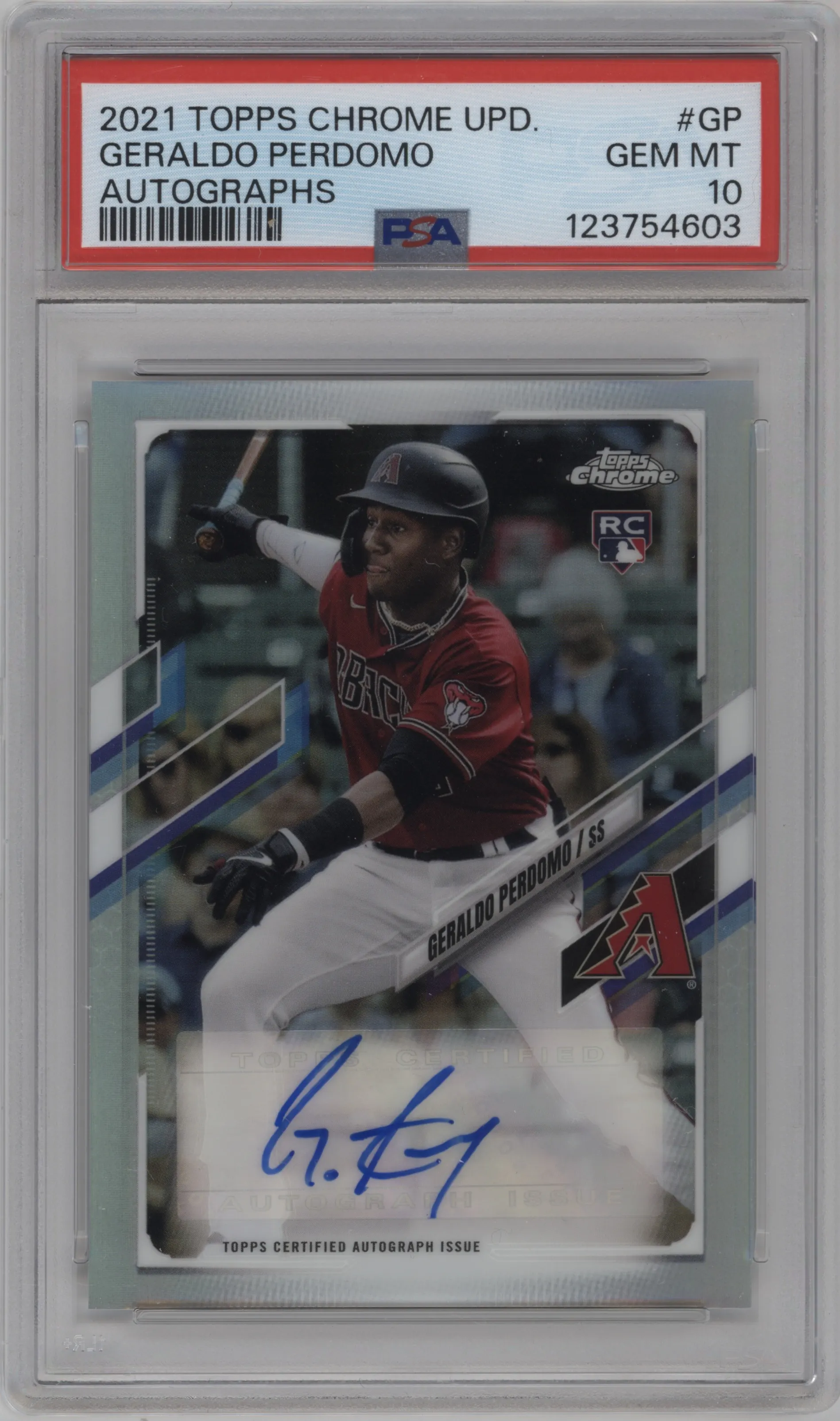2021 Topps Chrome Update Auto Geraldo Perdomo #CUSA-GP PSA 10