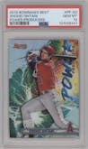 Shohei Ohtani from the 2019 Bowman’s Best set graded by PSA and given an overall grade of 10.