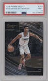 Shai Gilgeous-Alexander from the 2018-19 Panini Select  set graded by PSA and given an overall grade of 9.