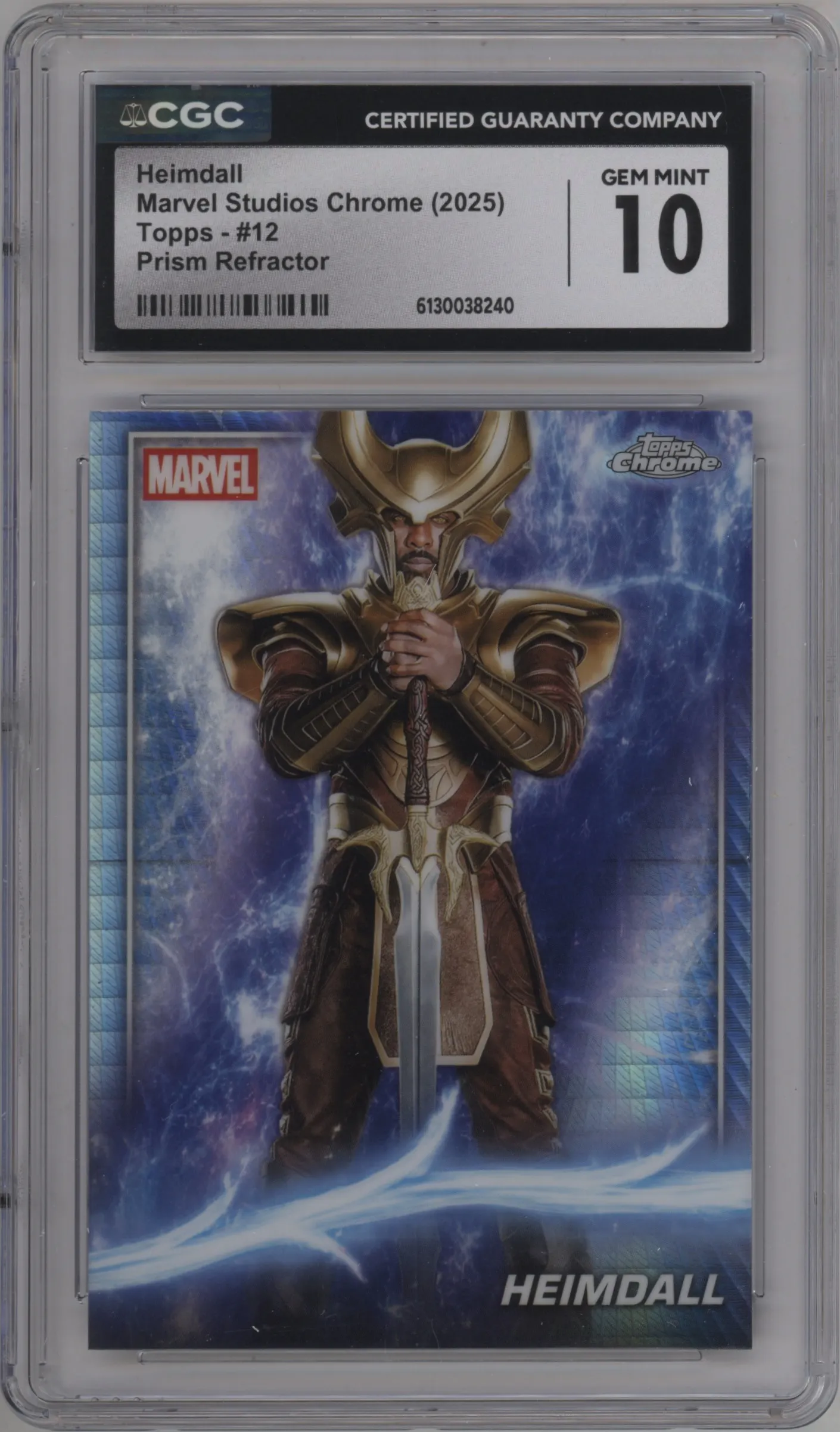 2025 Topps Chrome Marvel Studios Heimdall Prism Refractor #12 CGC 10