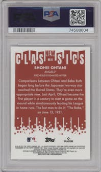 Shohei Ohtani from the 2022 Topps Chrome set graded by PSA and given an overall grade of 10.