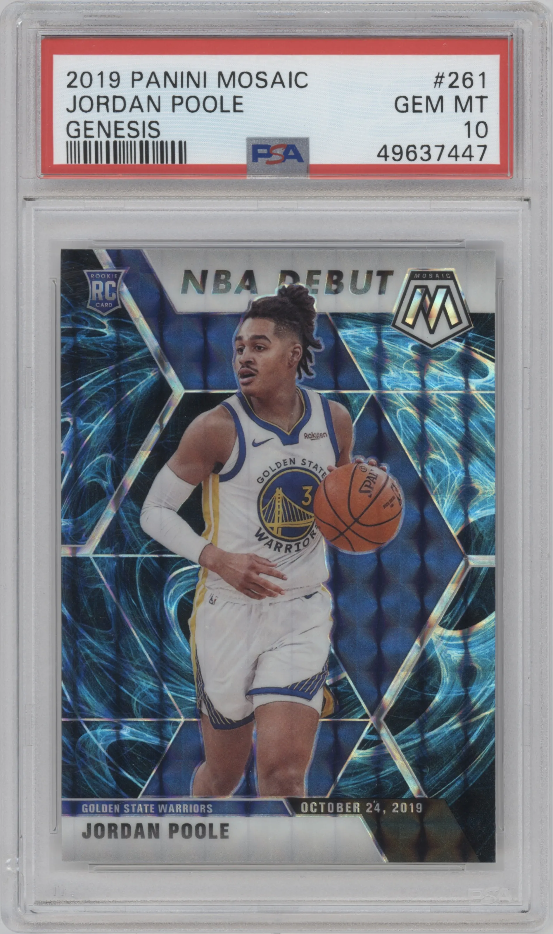 2019 Panini Mosaic Jordan Poole Genesis #261 PSA 10