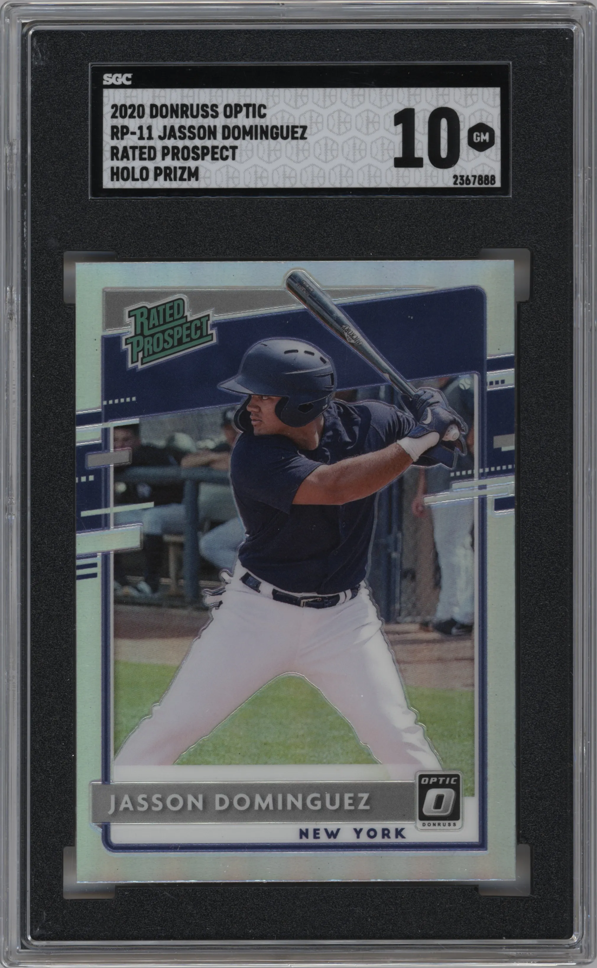2020 Panini Donruss Optic Rated Prospect Jasson Dominguez Holo #RP-11 SGC 10
