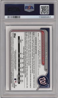 Seaver King from the 2024 Bowman Draft set graded by PSA and given an overall grade of 10.