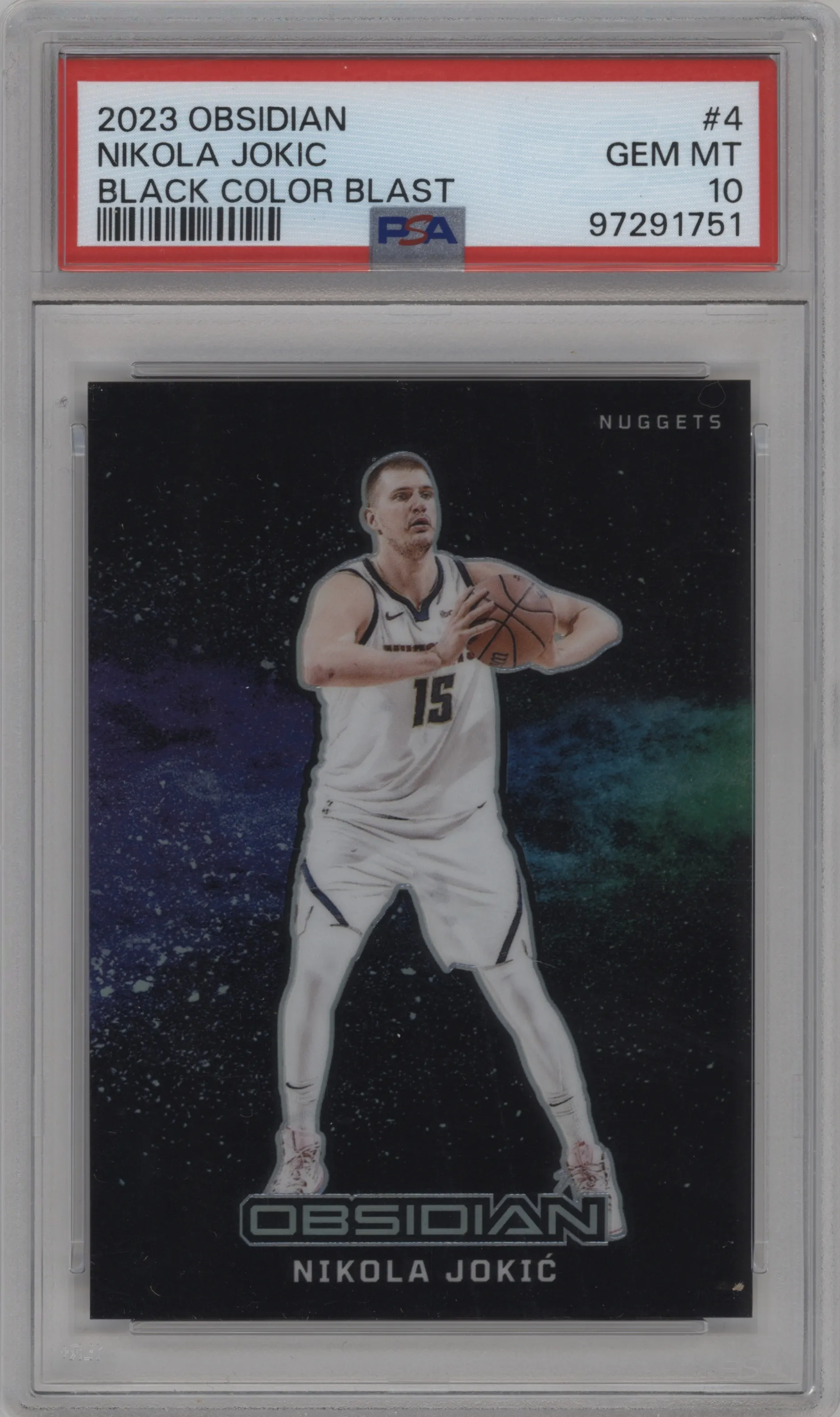 2023 Panini Obsidian Black Color Blast Nikola Jokic #4 PSA 10