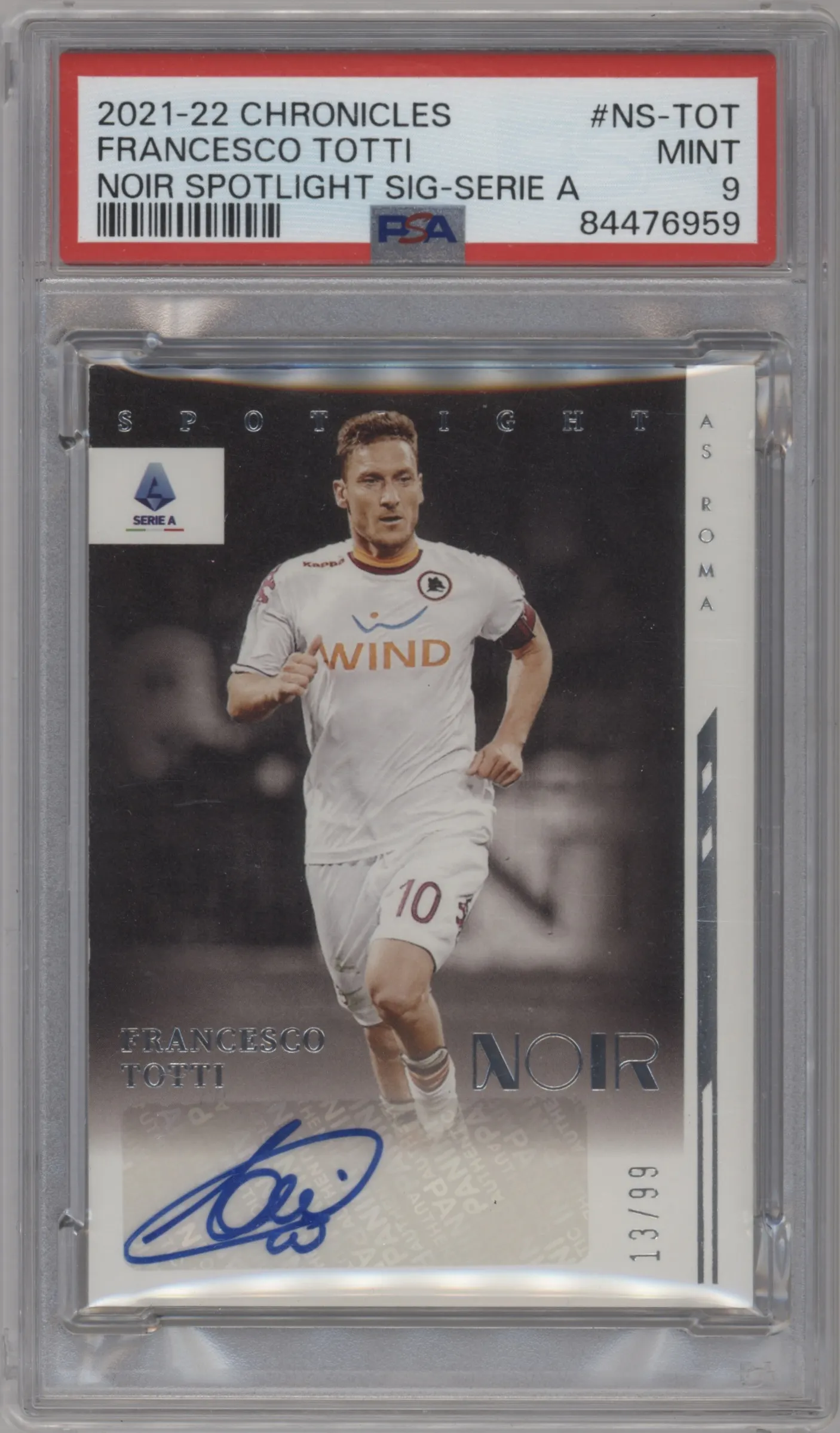2021 Panini Chronicles Noir Spotlight Sig. Francesco Totti #6 PSA 9