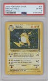 Raichu from the 2000 Pokemon set graded by PSA and given an overall grade of 6.