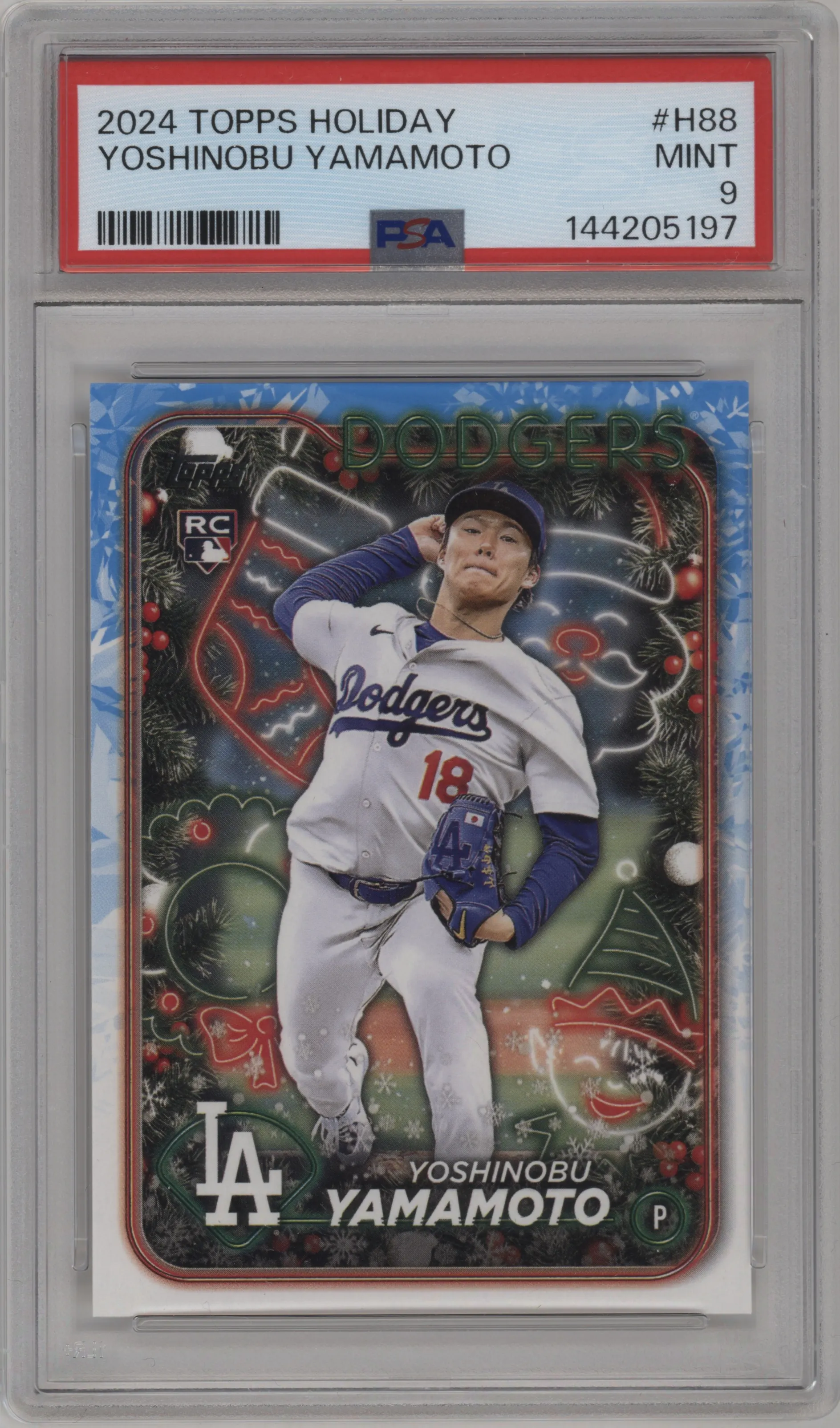 2024 Topps Holiday Yoshinobu Yamamoto PSA 9