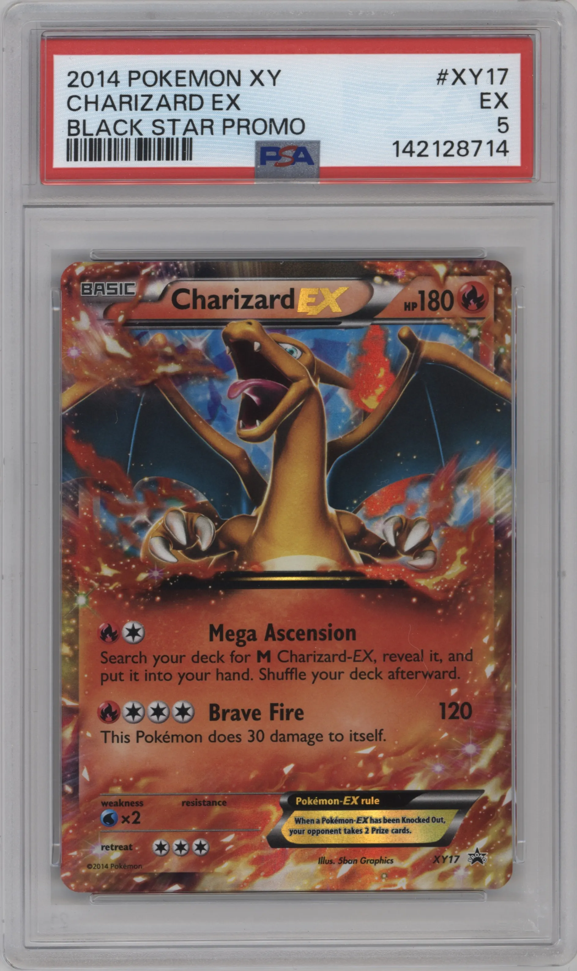 2014 Pokemon XY Charizard EX Charizard EX Box #XY17 PSA 5