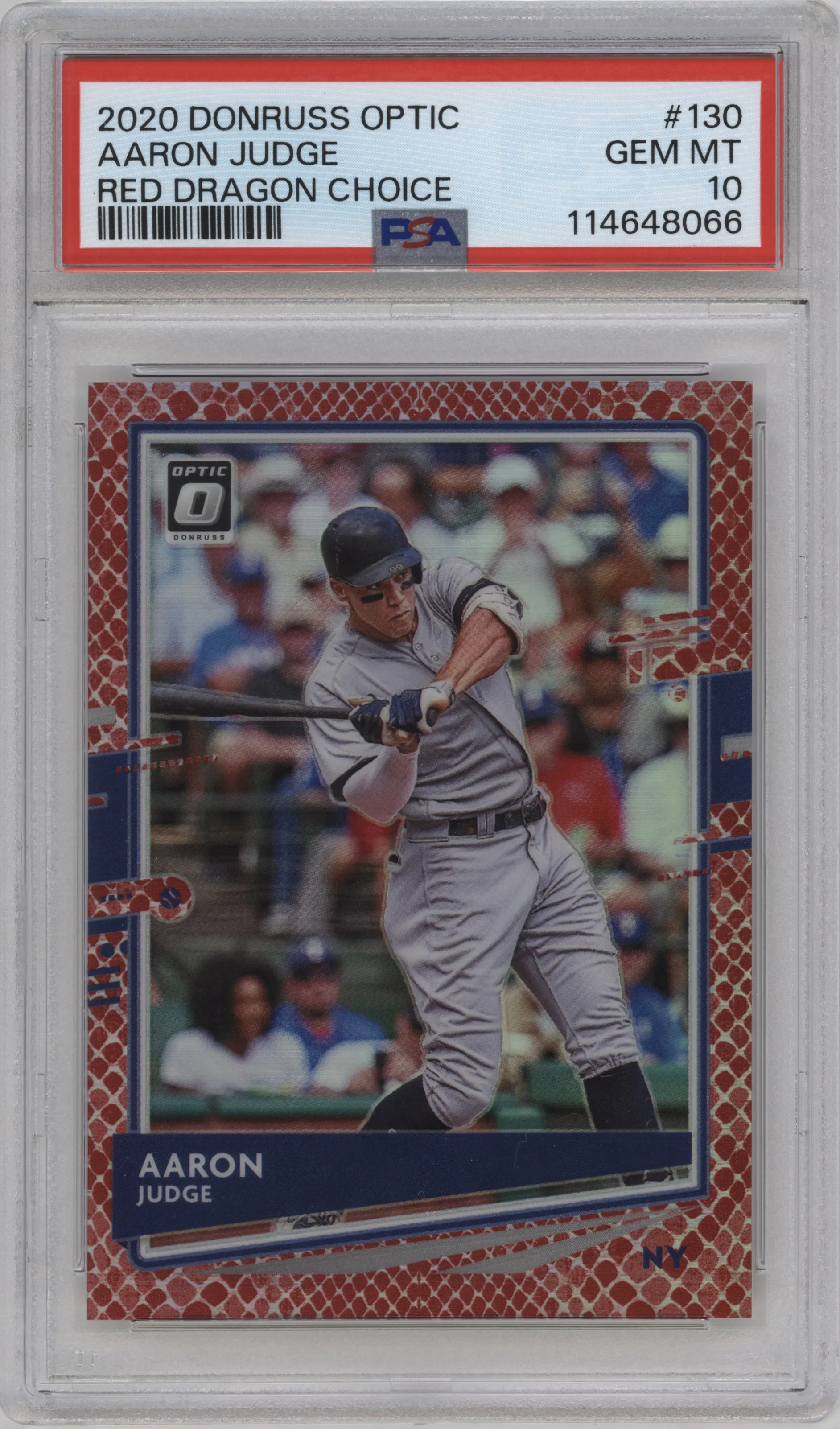 2020 Panini Donruss Optic Aaron Judge Choice Red Dragon #130 PSA 10