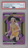 Cameron Brink from the 2024 Panini Prizm Monopoly WNBA set featuring a Pink Prizm parallel graded by PSA and given an overall grade of 10.